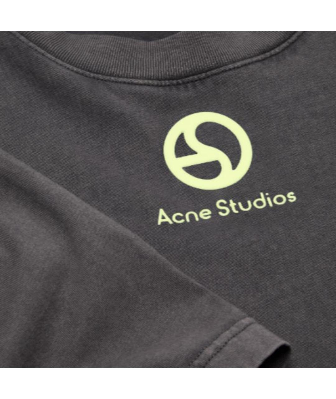 ACNE STUDIOS Серая хлопковая футболка, фото 4