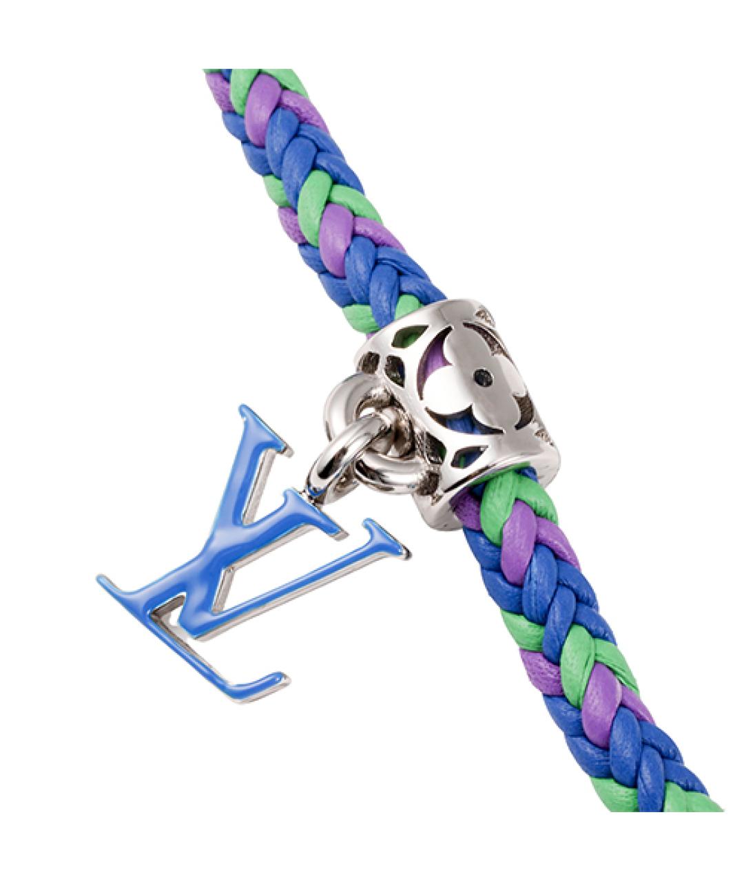 LOUIS VUITTON Синий кожаный браслет, фото 3