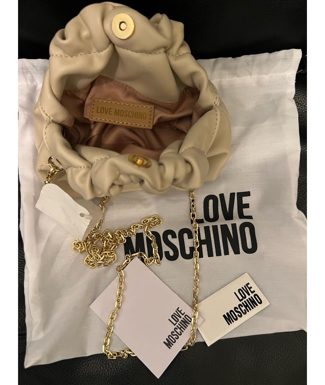 LOVE MOSCHINO Бежевая сумка через плечо из искусственной кожи, фото 3