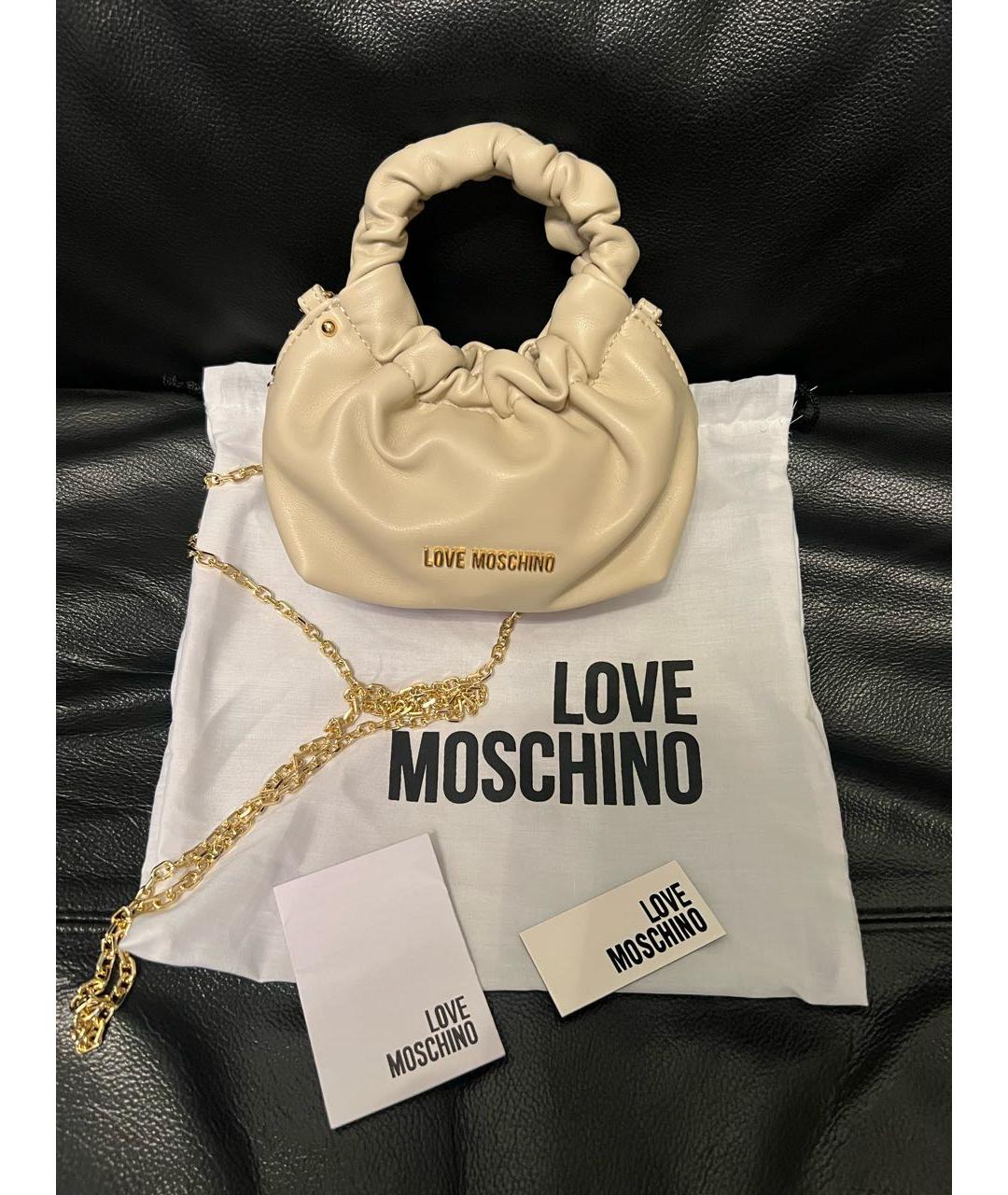 LOVE MOSCHINO Бежевая сумка через плечо из искусственной кожи, фото 2
