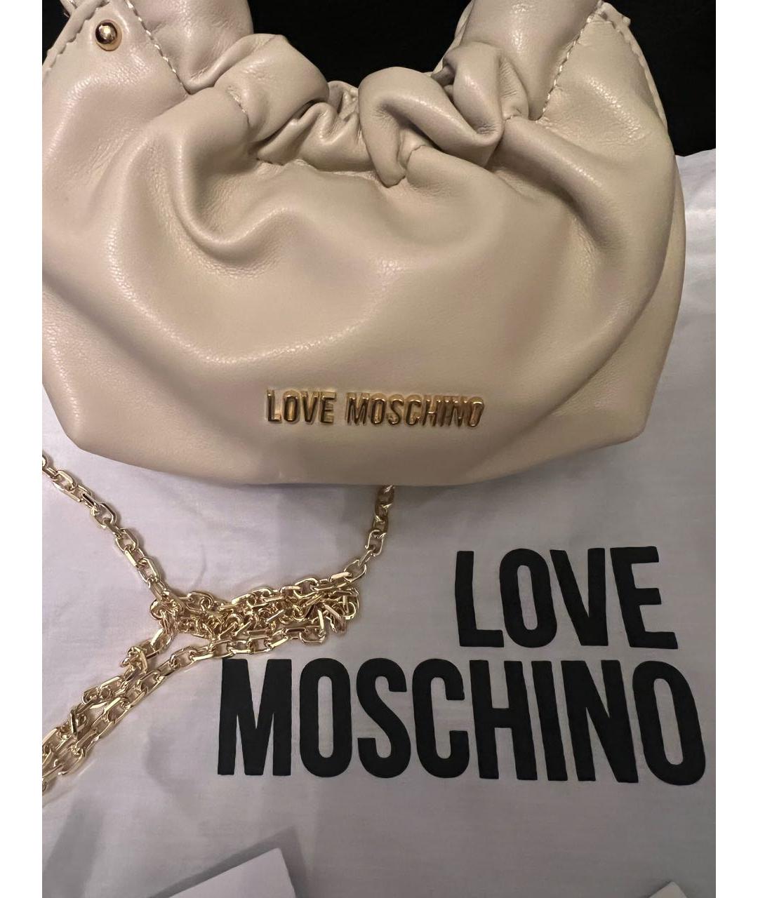 LOVE MOSCHINO Бежевая сумка через плечо из искусственной кожи, фото 5