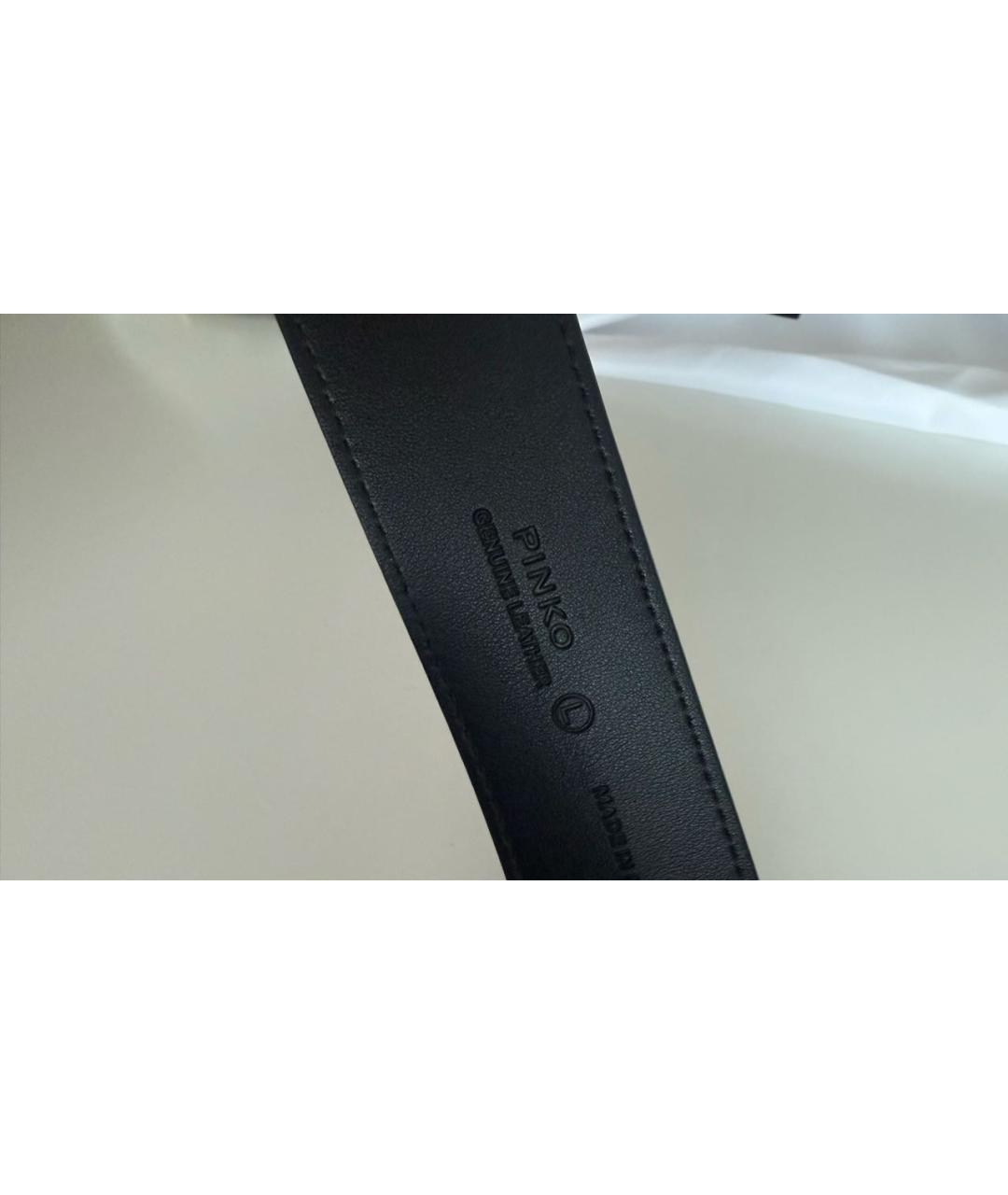 PINKO Черный кожаный ремень, фото 4