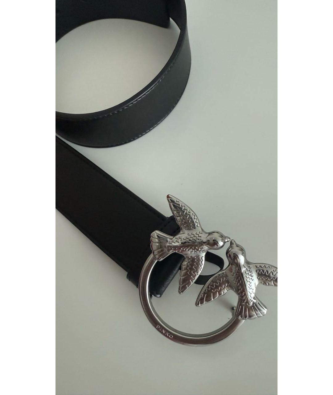 PINKO Черный кожаный ремень, фото 2