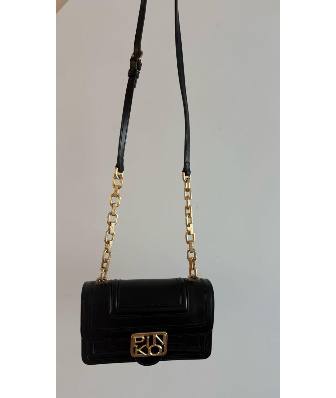 PINKO Черная кожаная сумка через плечо, фото 5