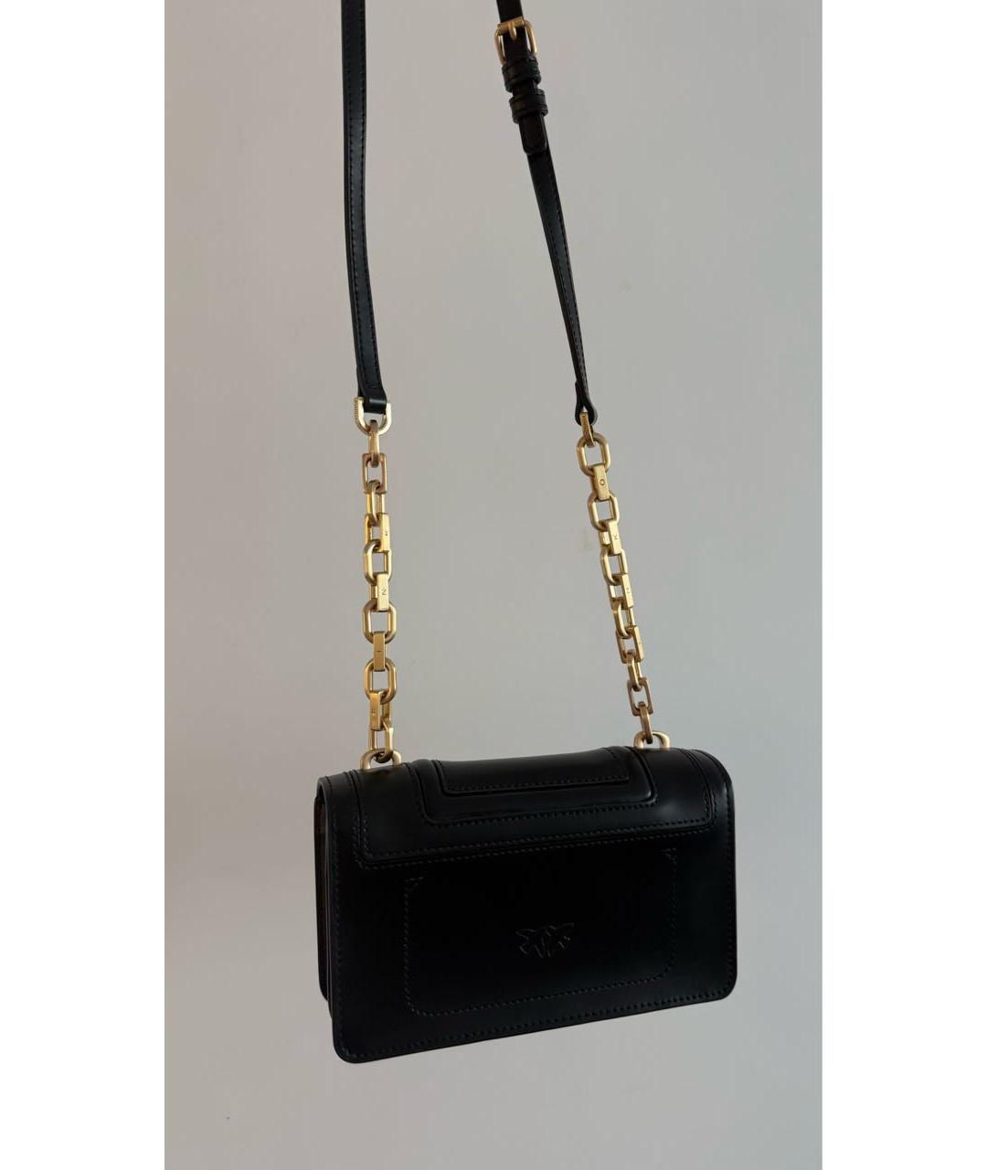 PINKO Черная кожаная сумка через плечо, фото 2