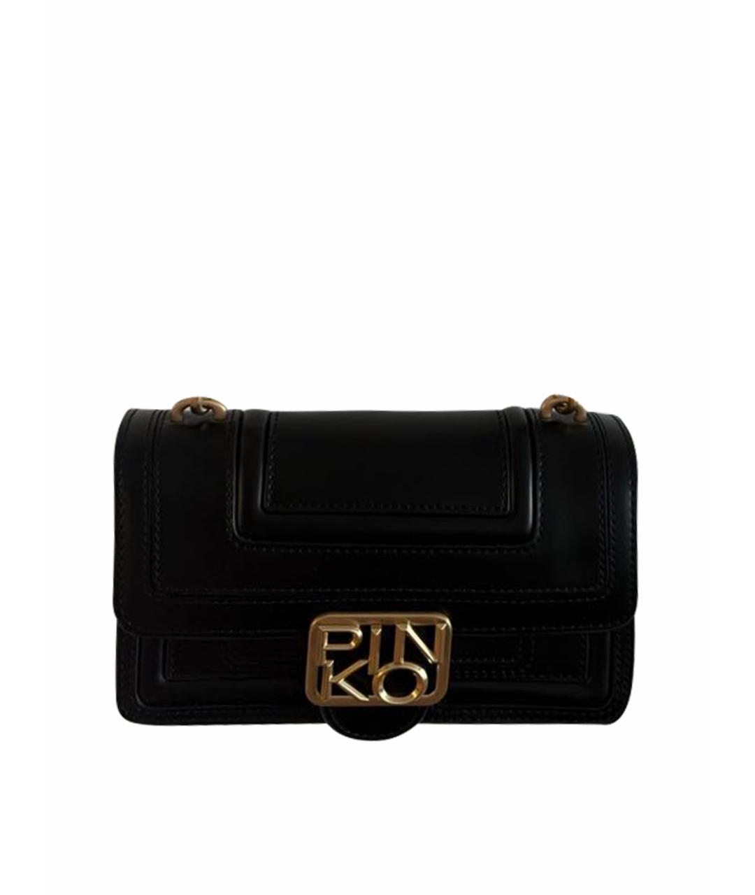 PINKO Черная кожаная сумка через плечо, фото 1