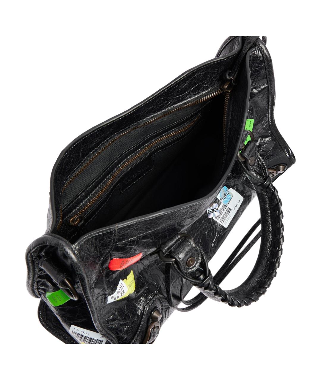 BALENCIAGA Черная кожаная сумка через плечо, фото 5
