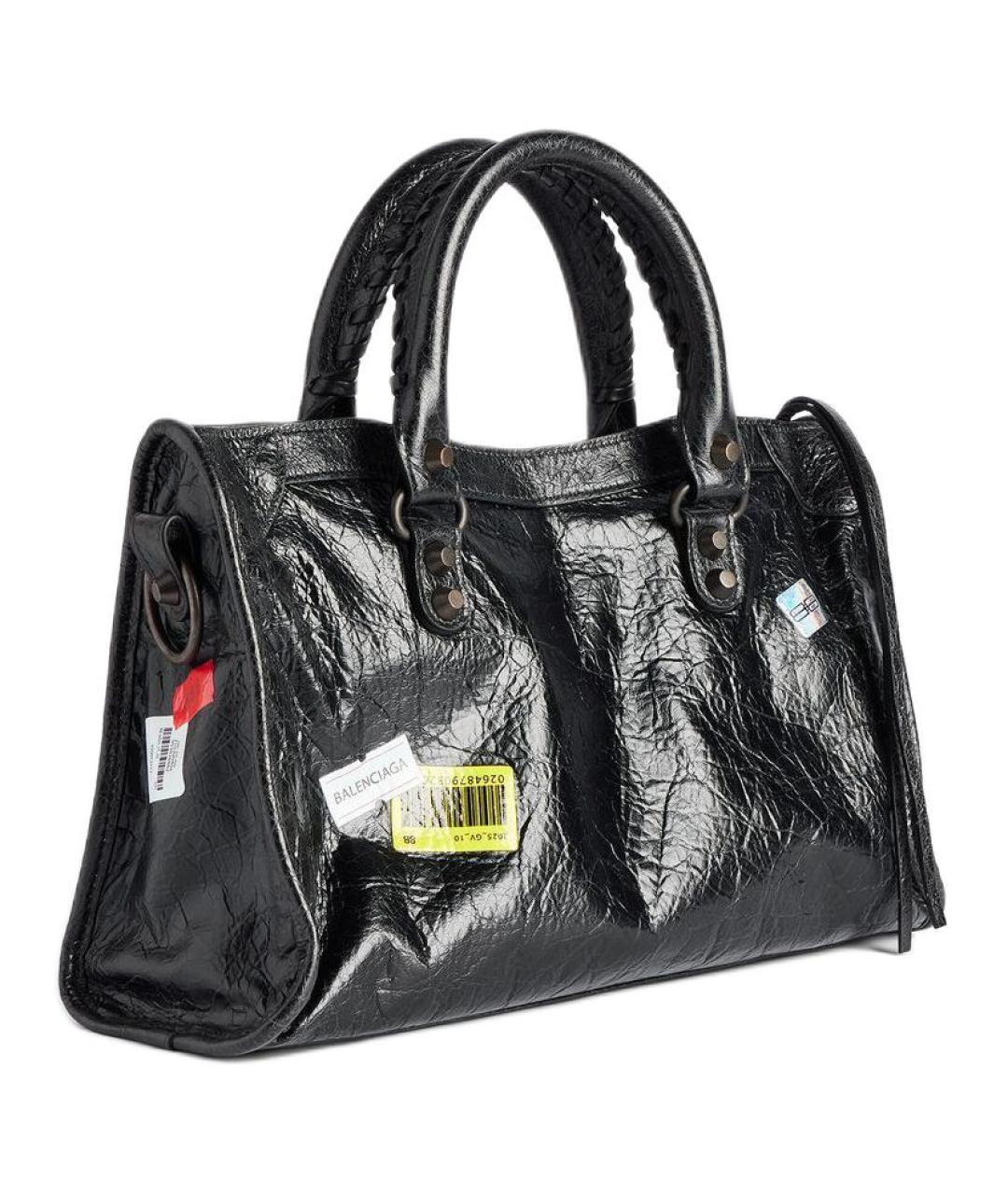 BALENCIAGA Черная кожаная сумка через плечо, фото 3