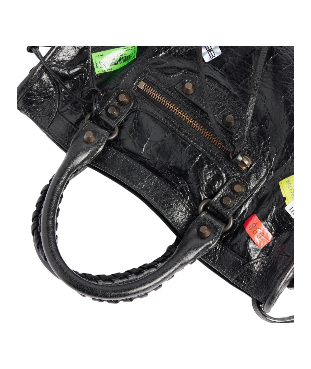 BALENCIAGA Черная кожаная сумка через плечо, фото 6