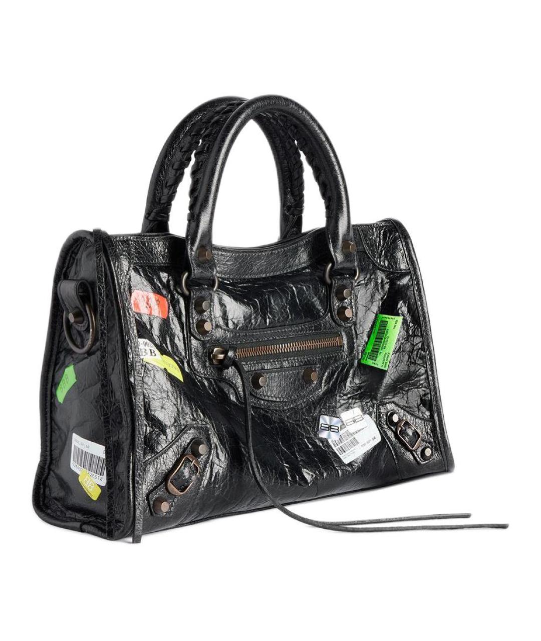 BALENCIAGA Черная кожаная сумка через плечо, фото 2