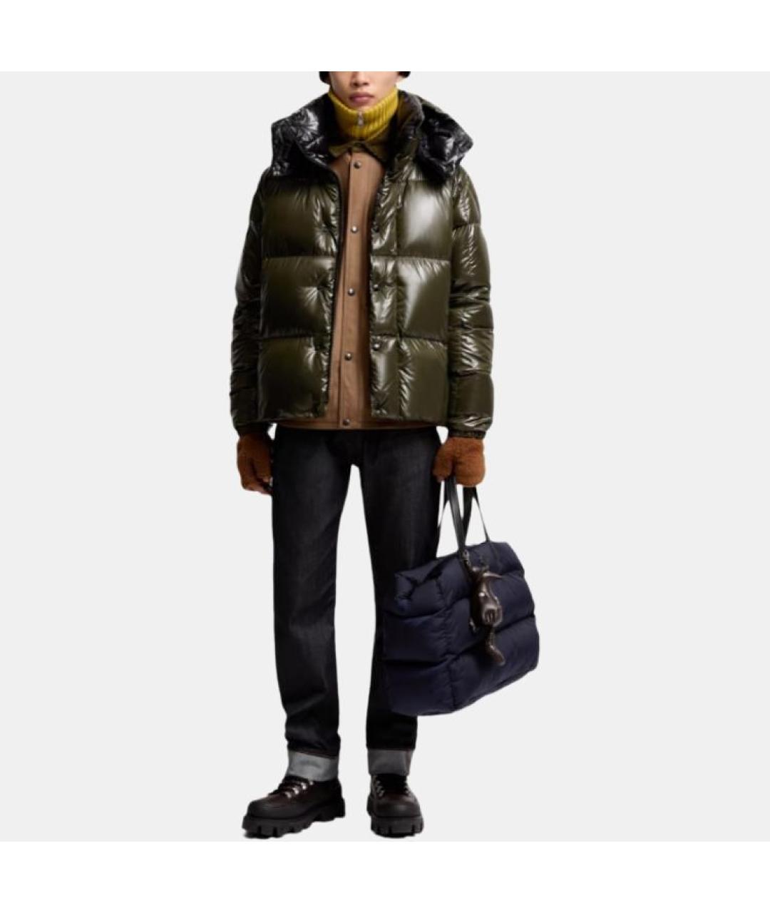 MONCLER Зеленый пуховик, фото 4