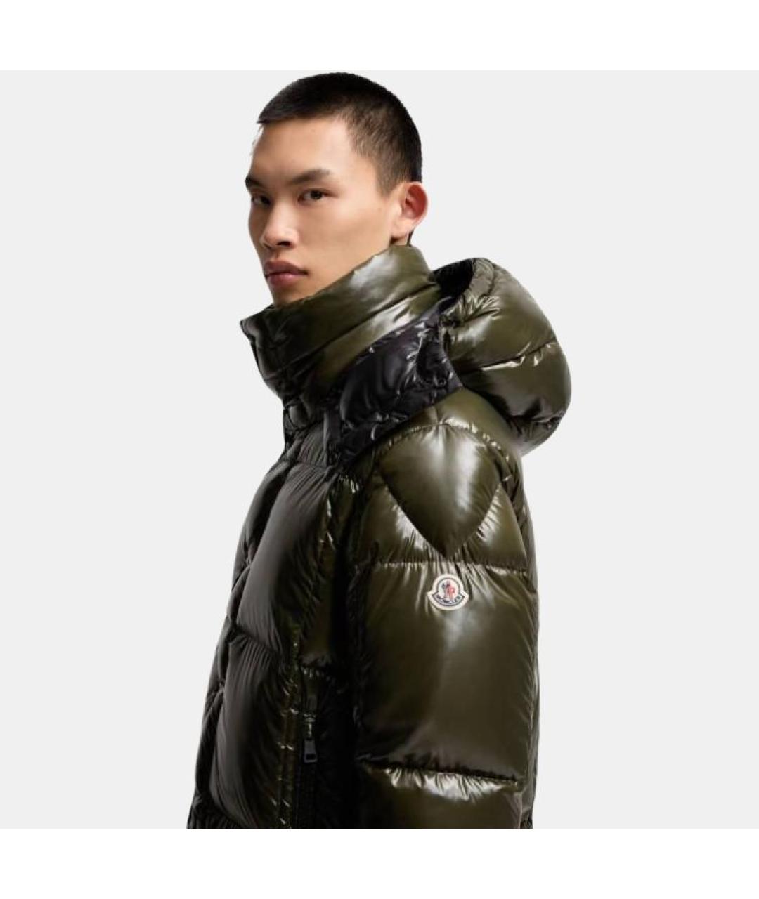 MONCLER Зеленый пуховик, фото 5