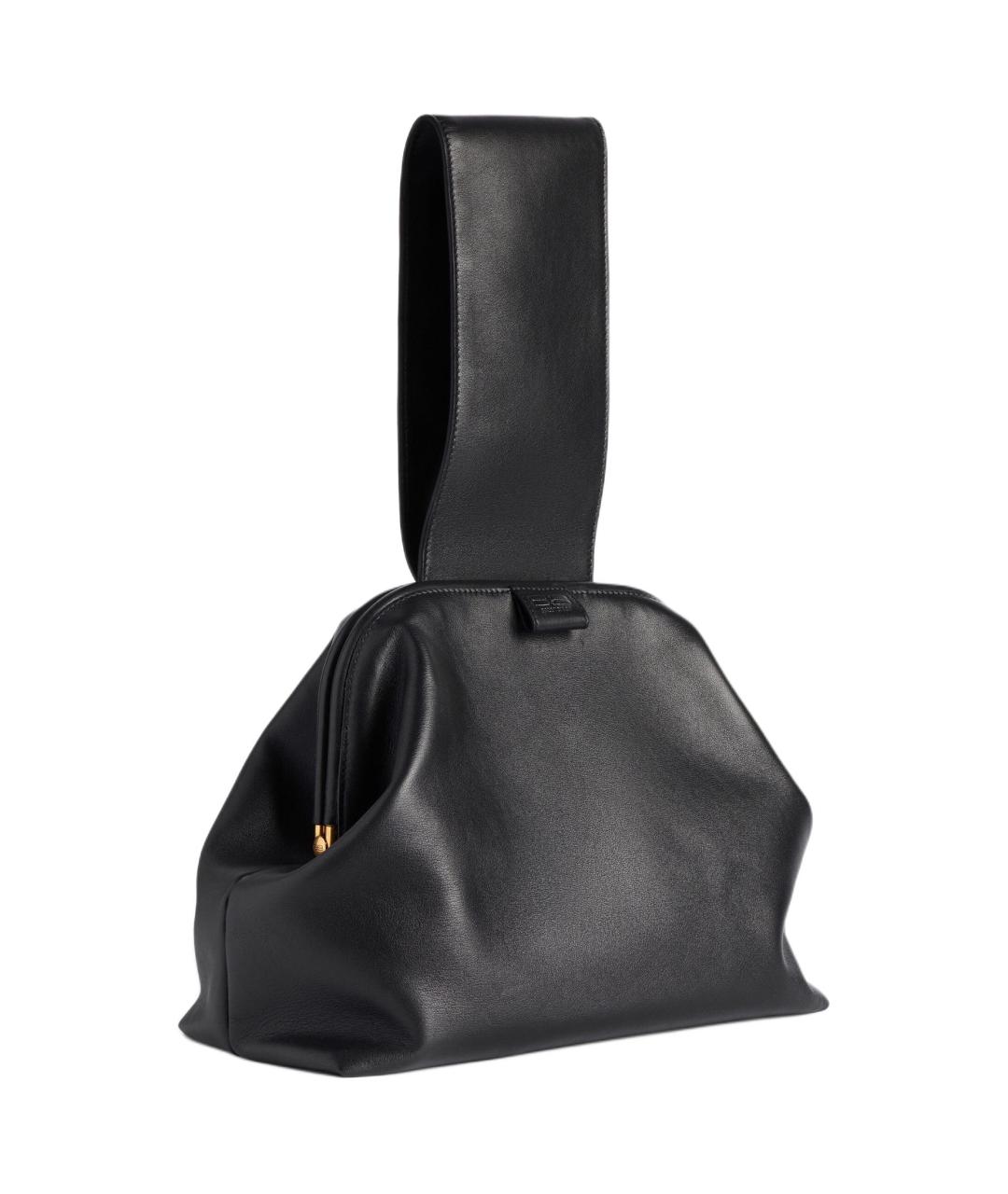 BALENCIAGA Черная кожаная сумка через плечо, фото 4