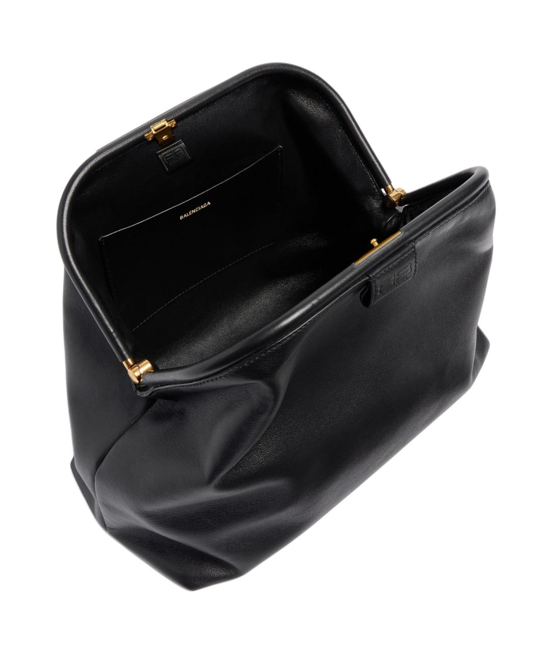 BALENCIAGA Черная кожаная сумка через плечо, фото 3