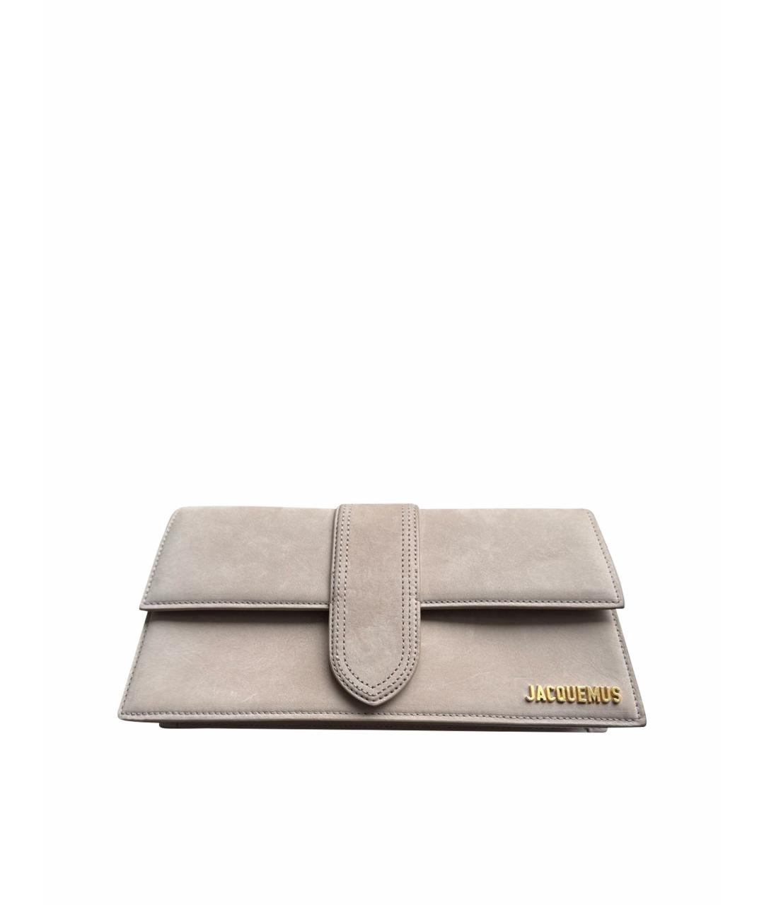 JACQUEMUS Бежевая замшевая сумка через плечо, фото 1