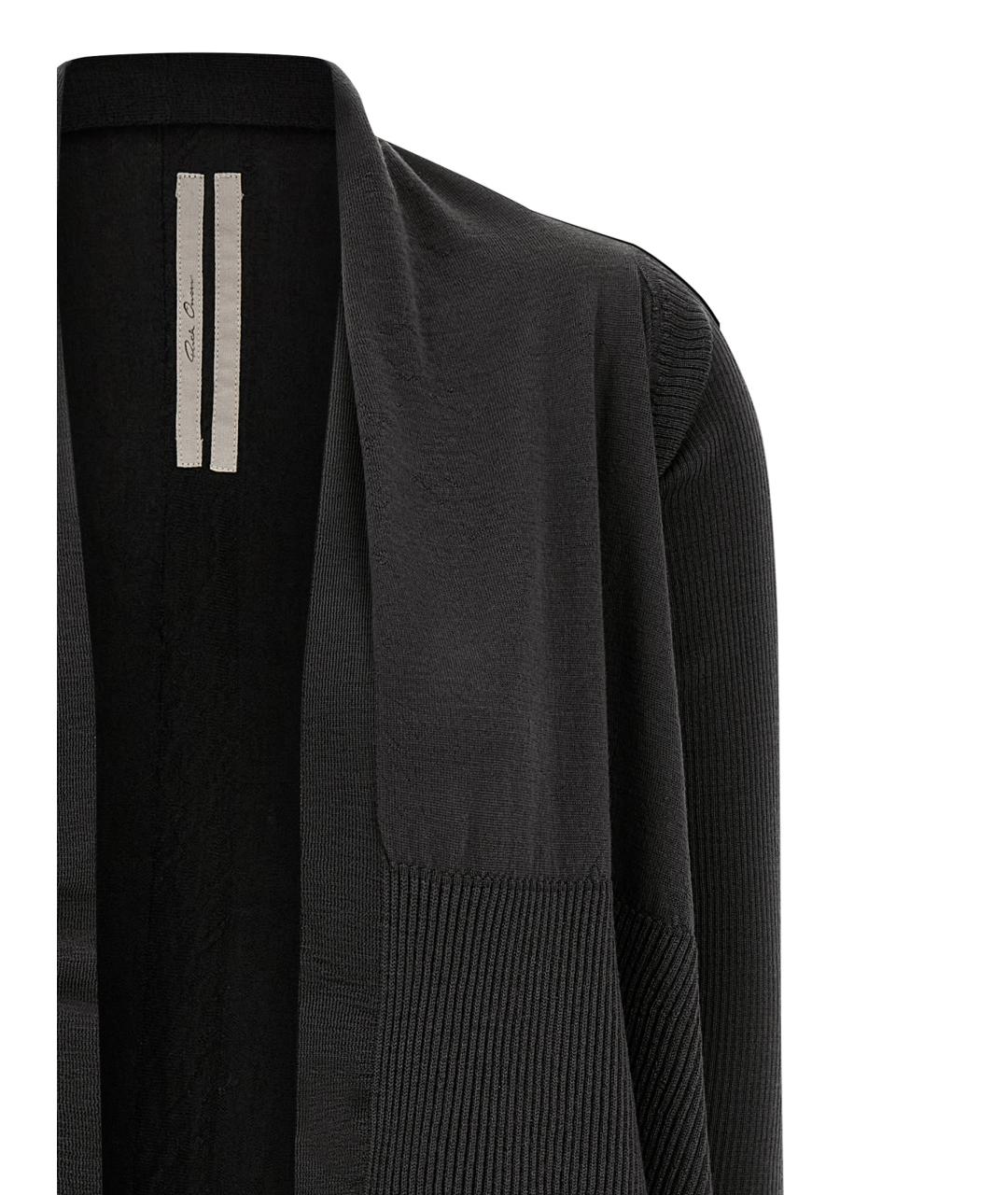 RICK OWENS Черный шерстяной кардиган, фото 3