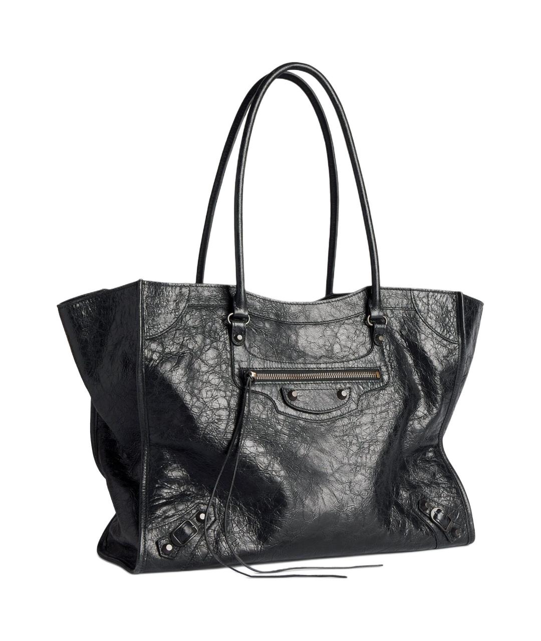 BALENCIAGA Черная кожаная сумка через плечо, фото 2