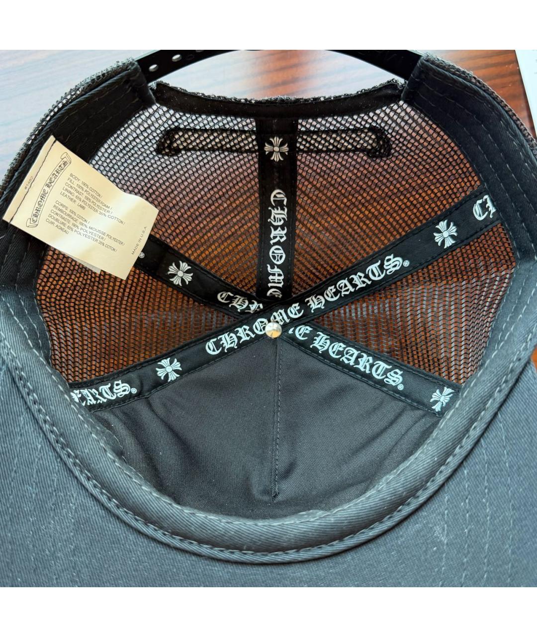 CHROME HEARTS Черная кожаная кепка/бейсболка, фото 4