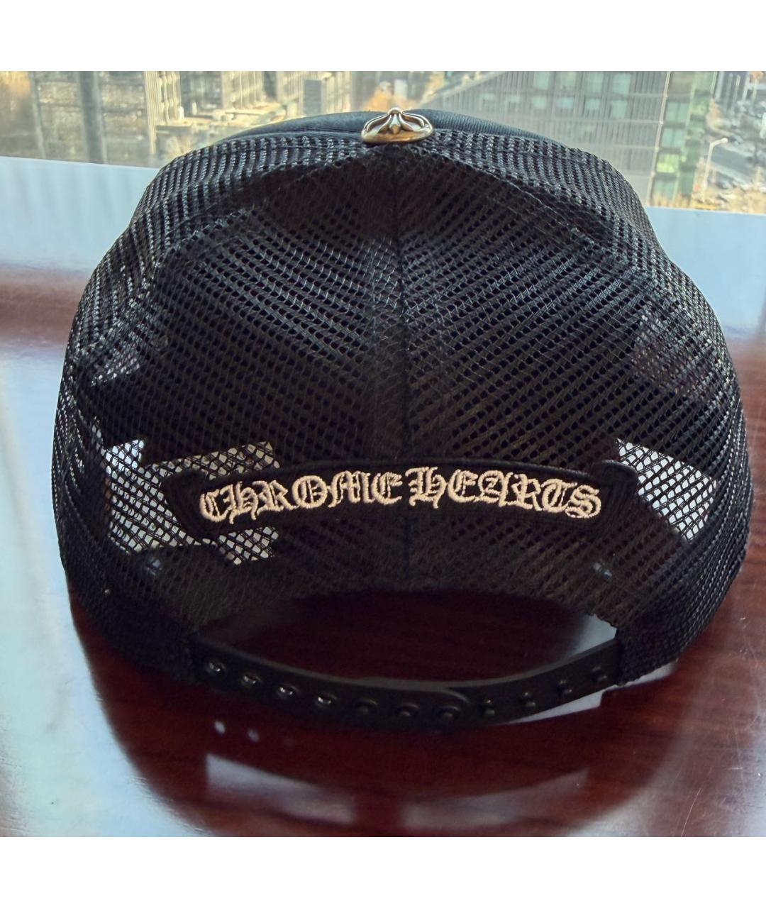 CHROME HEARTS Черная кожаная кепка/бейсболка, фото 2