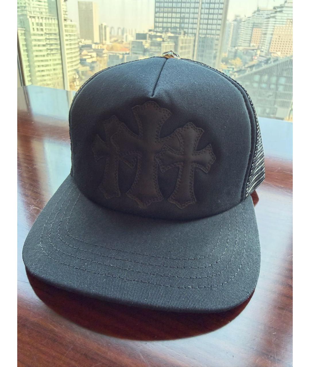 CHROME HEARTS Черная кожаная кепка/бейсболка, фото 6