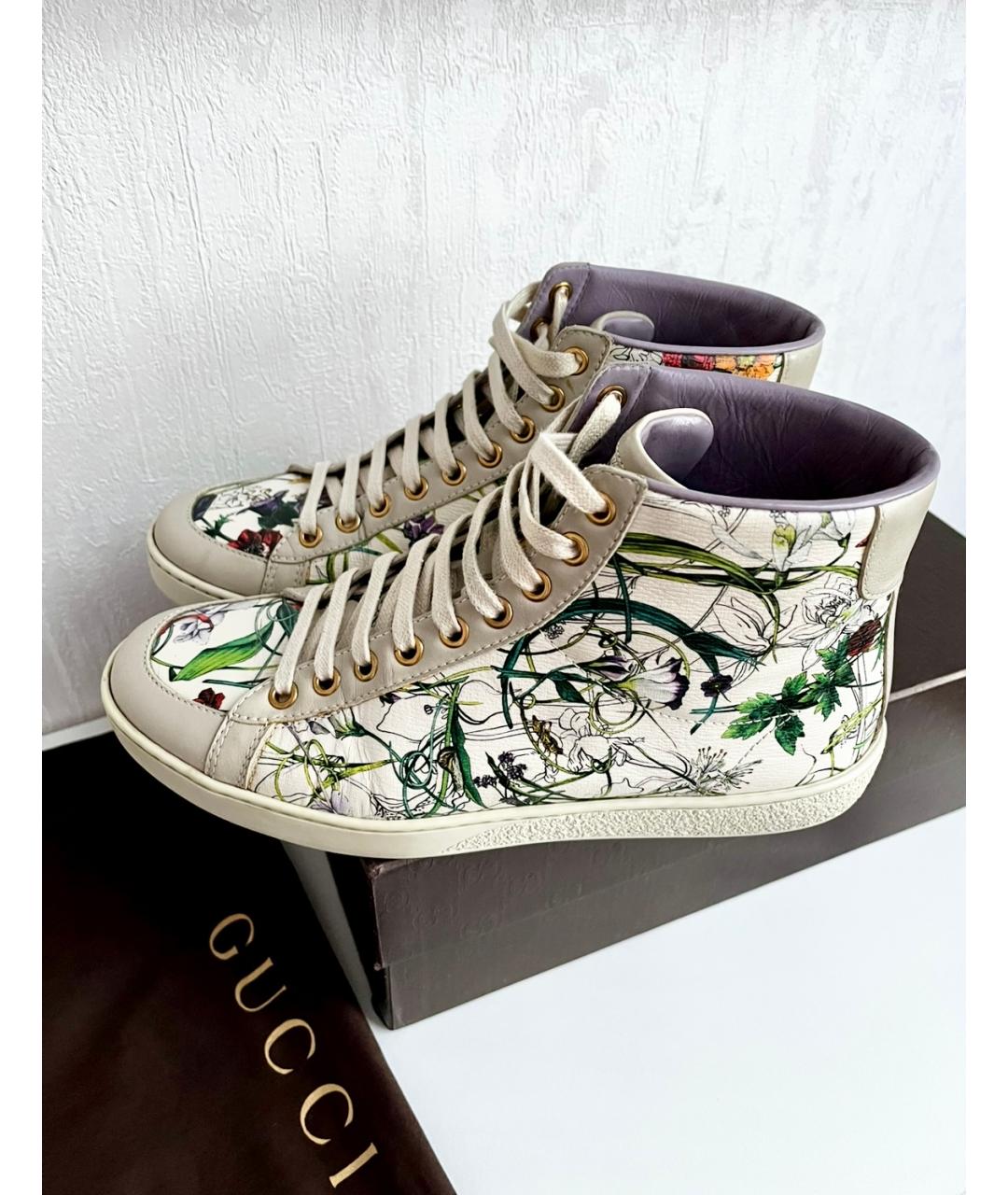 GUCCI Мульти кожаные кеды, фото 6