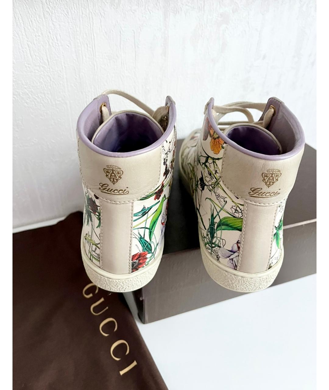 GUCCI Мульти кожаные кеды, фото 4