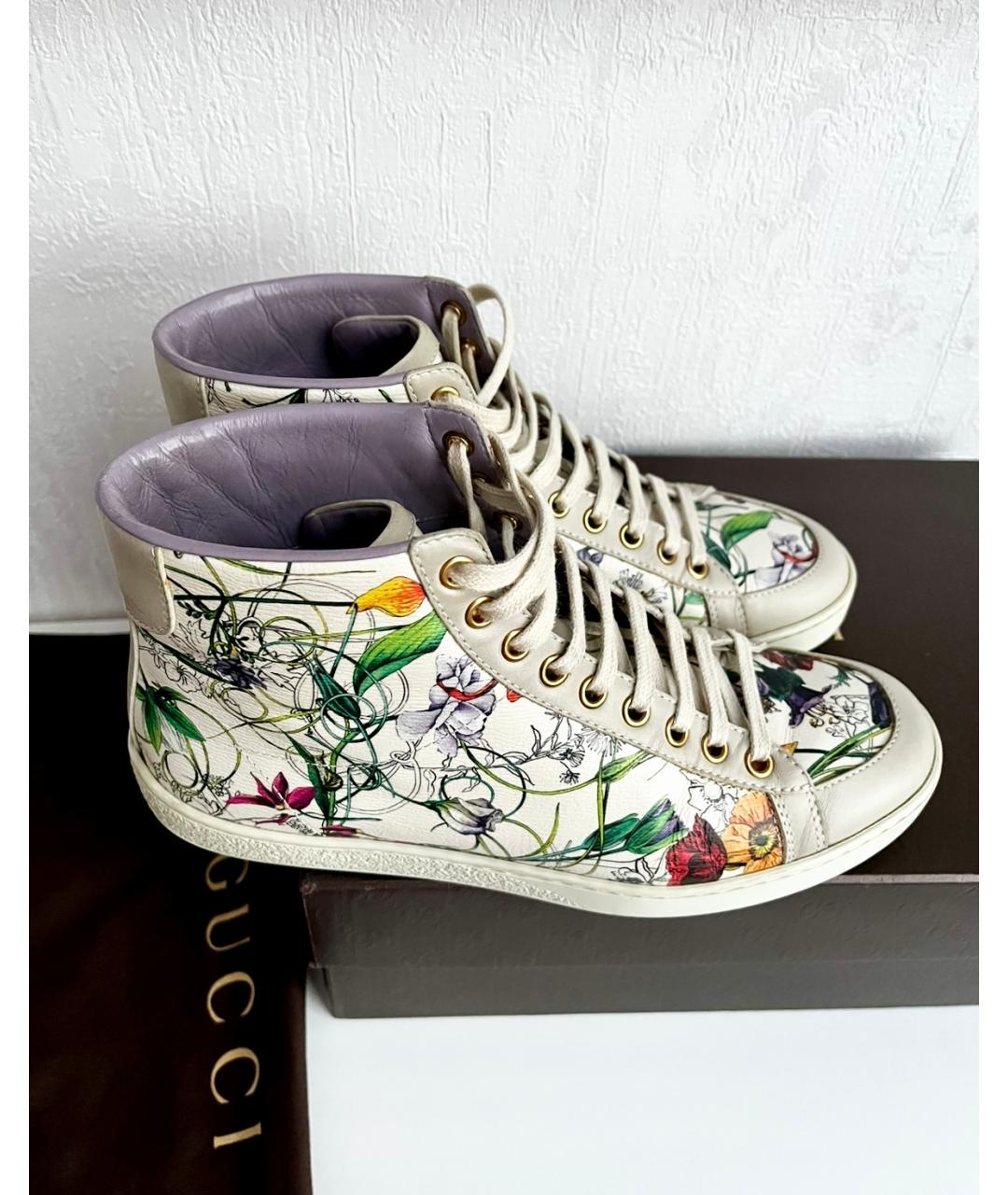 GUCCI Мульти кожаные кеды, фото 10