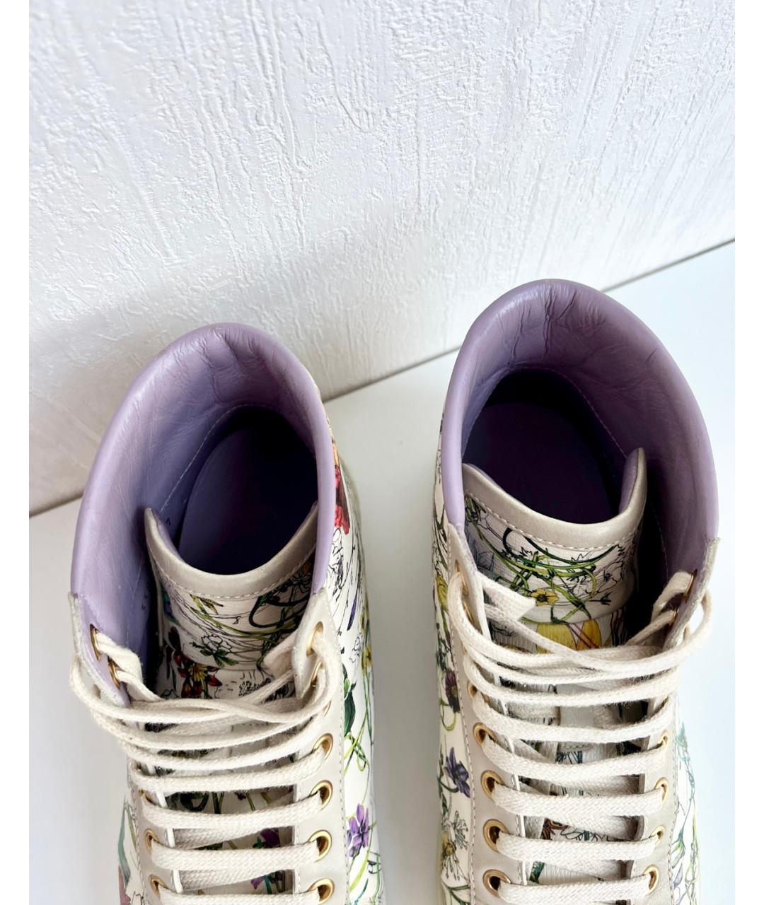 GUCCI Мульти кожаные кеды, фото 7