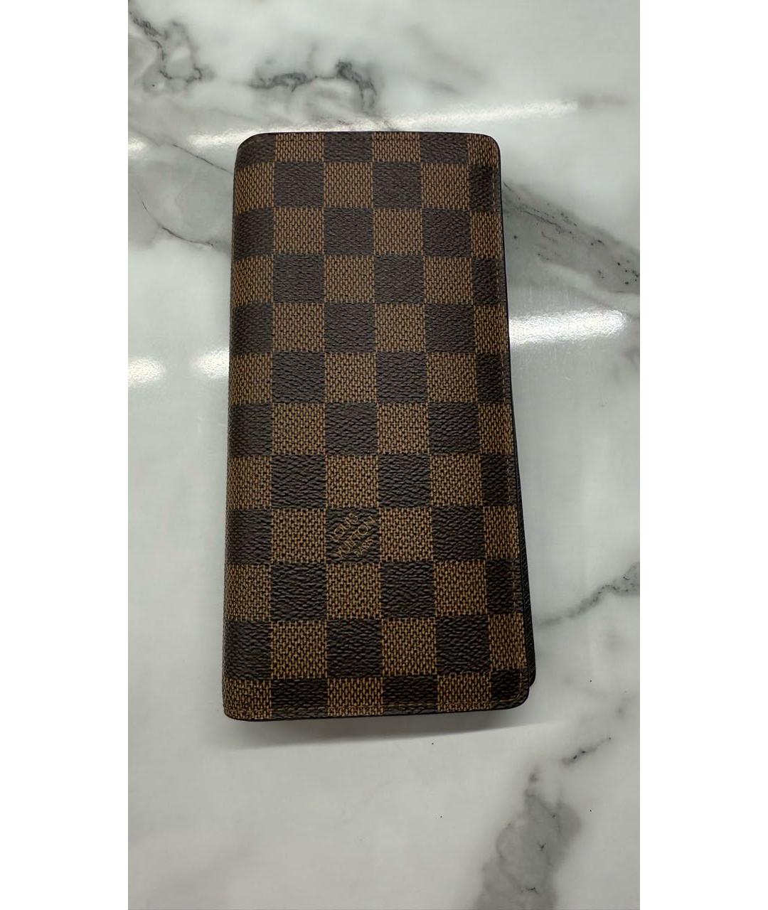 LOUIS VUITTON Коричневый кожаный кошелек, фото 4