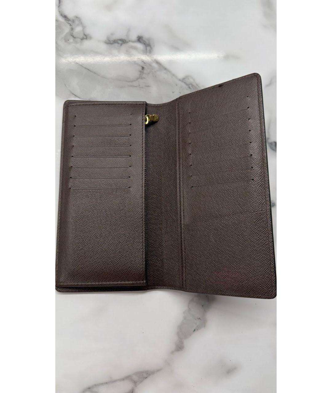 LOUIS VUITTON Коричневый кожаный кошелек, фото 3