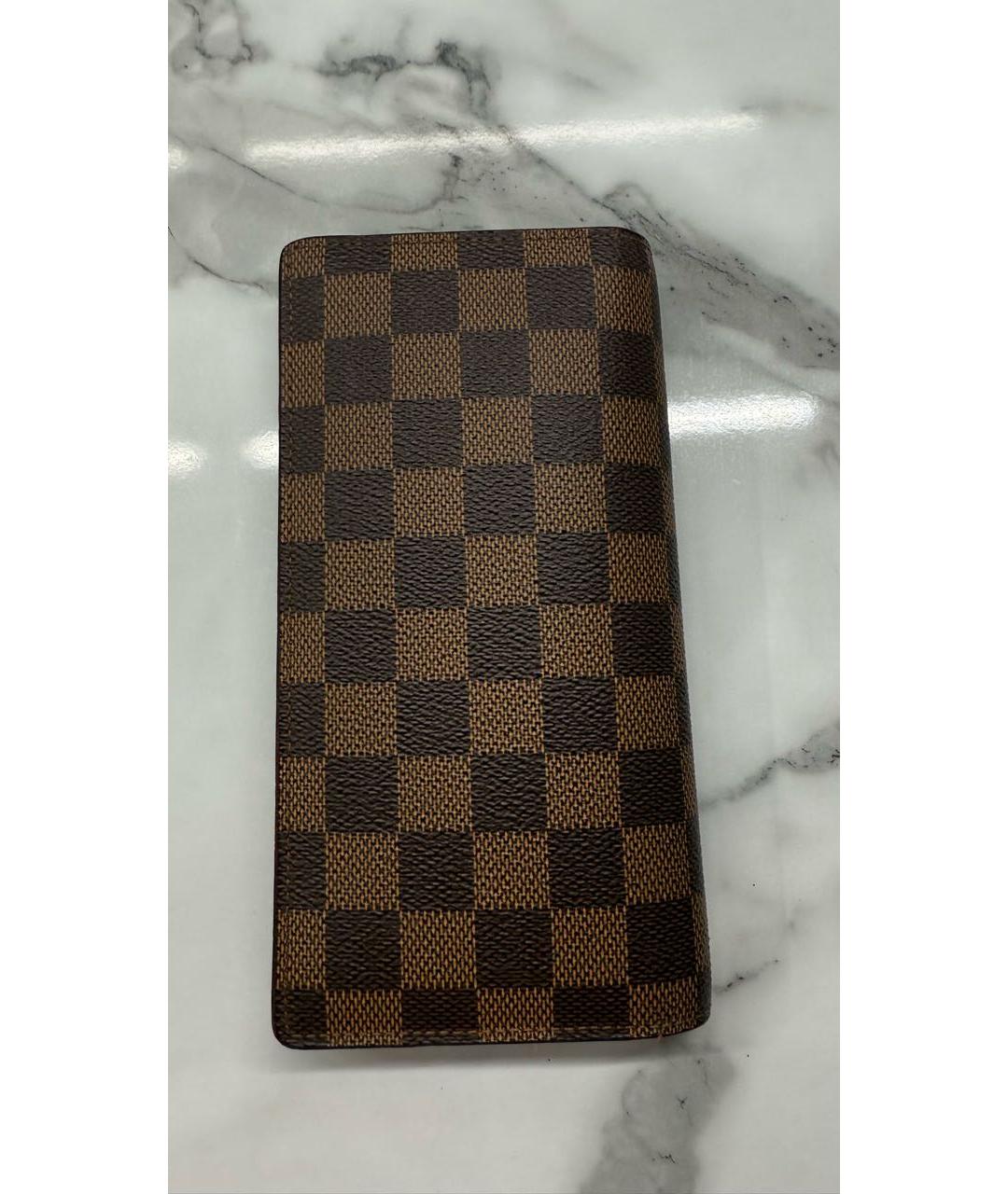 LOUIS VUITTON Коричневый кожаный кошелек, фото 2