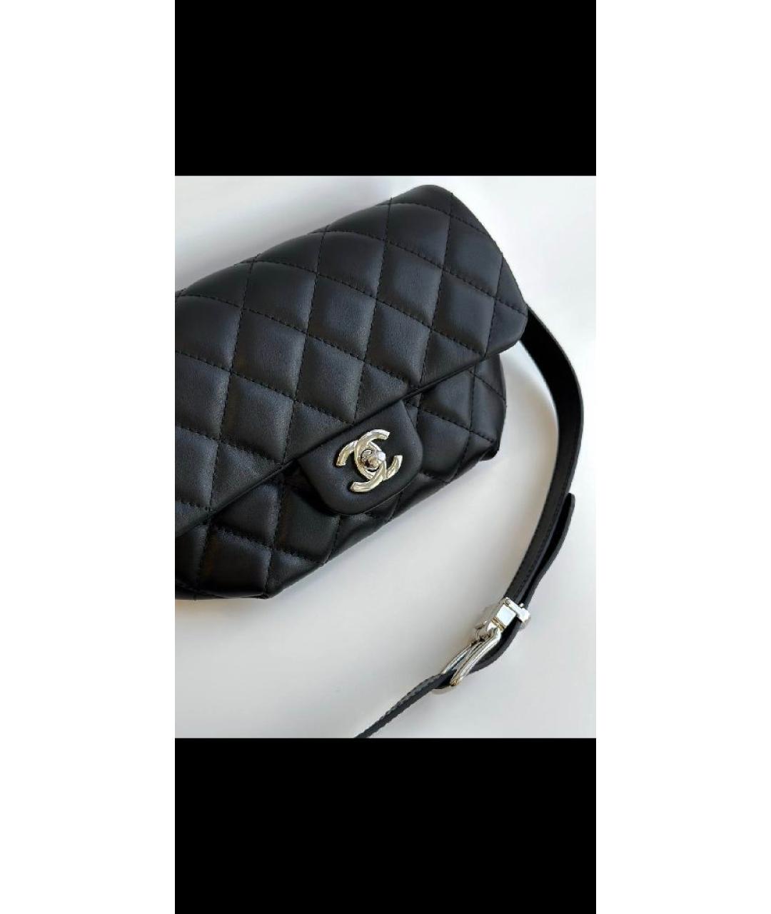 CHANEL Черная кожаная поясная сумка, фото 5