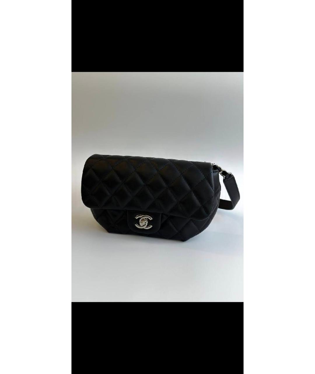 CHANEL Черная кожаная поясная сумка, фото 6