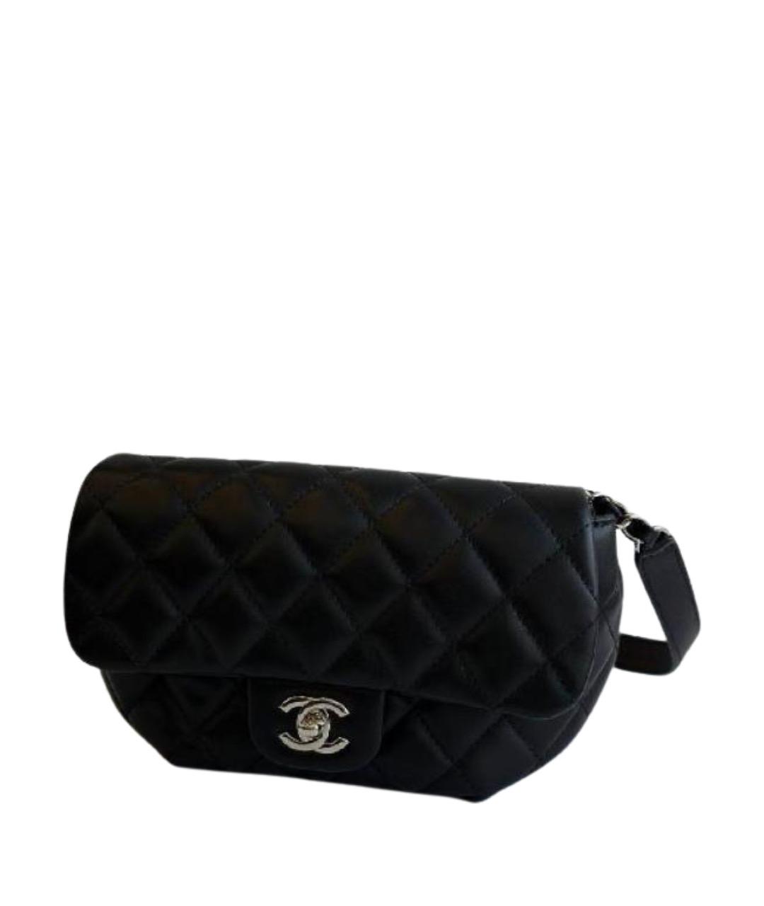 CHANEL Черная кожаная поясная сумка, фото 1