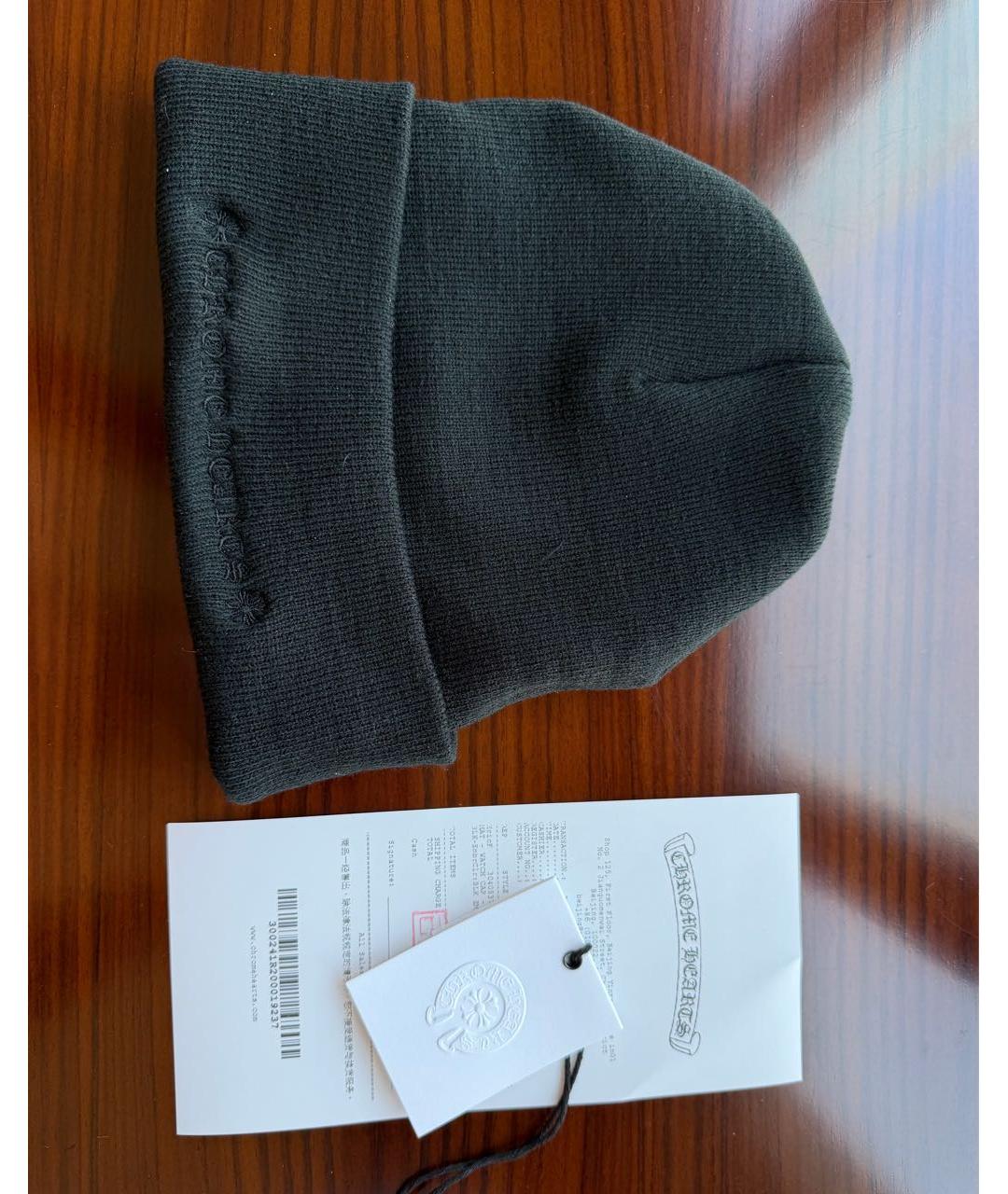 CHROME HEARTS Черная шерстяная шапка, фото 3