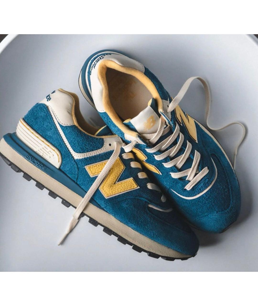 NEW BALANCE Бирюзовые замшевые низкие кроссовки / кеды, фото 4