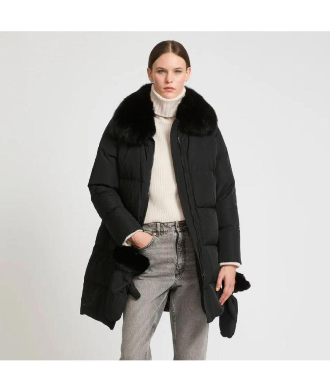 YVES SALOMON Черный пуховик, фото 4