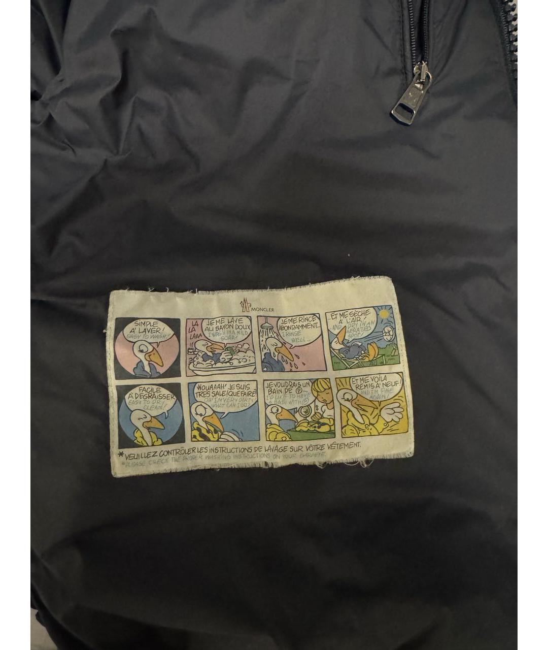 MONCLER Темно-синий шерстяной пуховик, фото 5