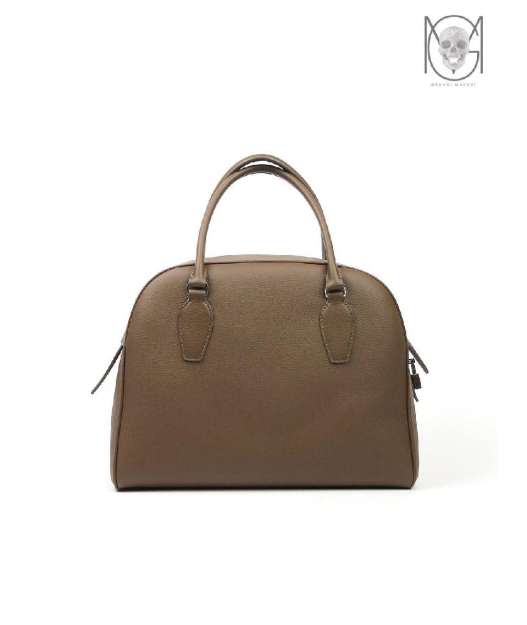 THE ROW Коричневая кожаная сумка с короткими ручками, фото 3