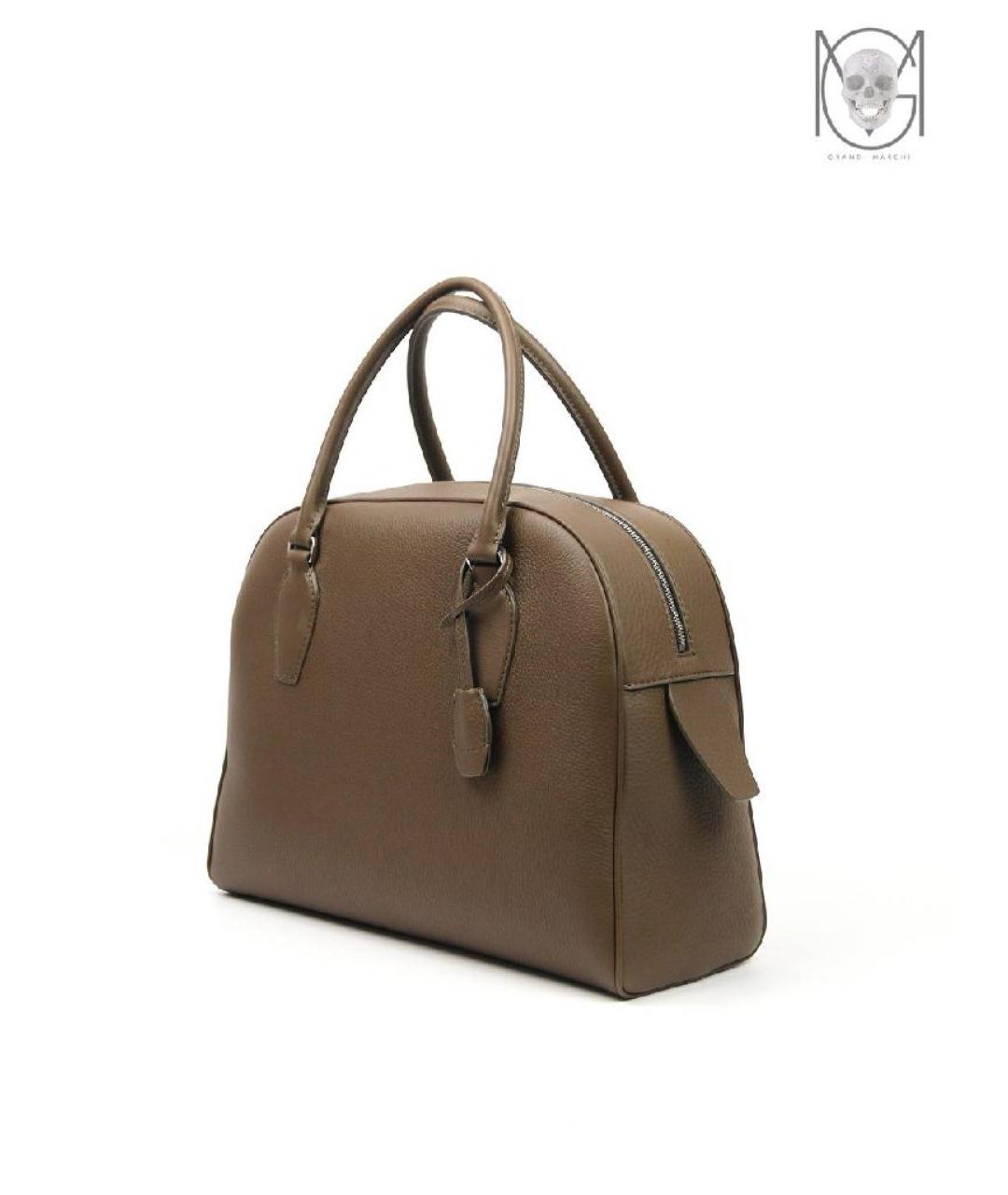 THE ROW Коричневая кожаная сумка с короткими ручками, фото 2