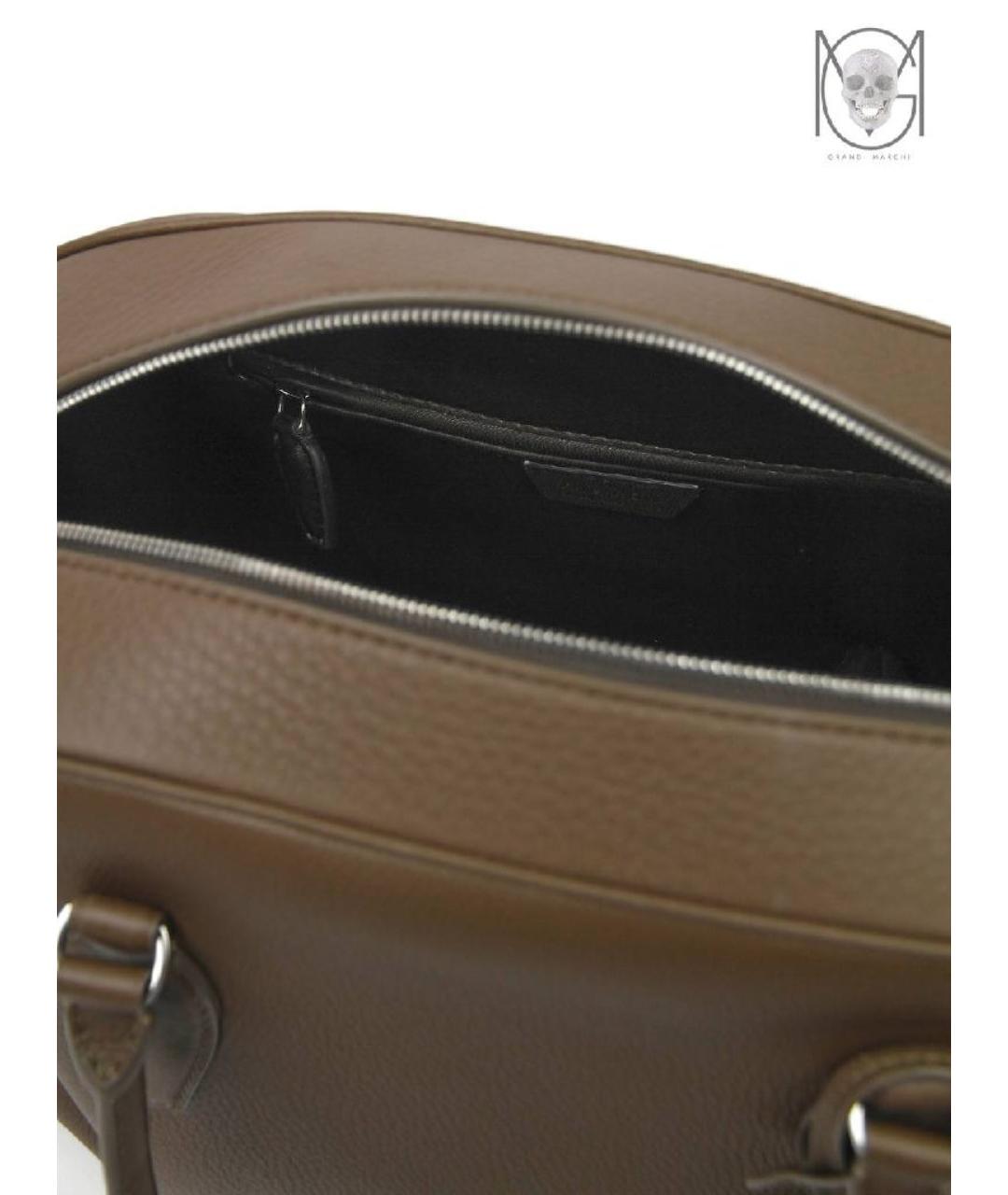 THE ROW Коричневая кожаная сумка с короткими ручками, фото 4