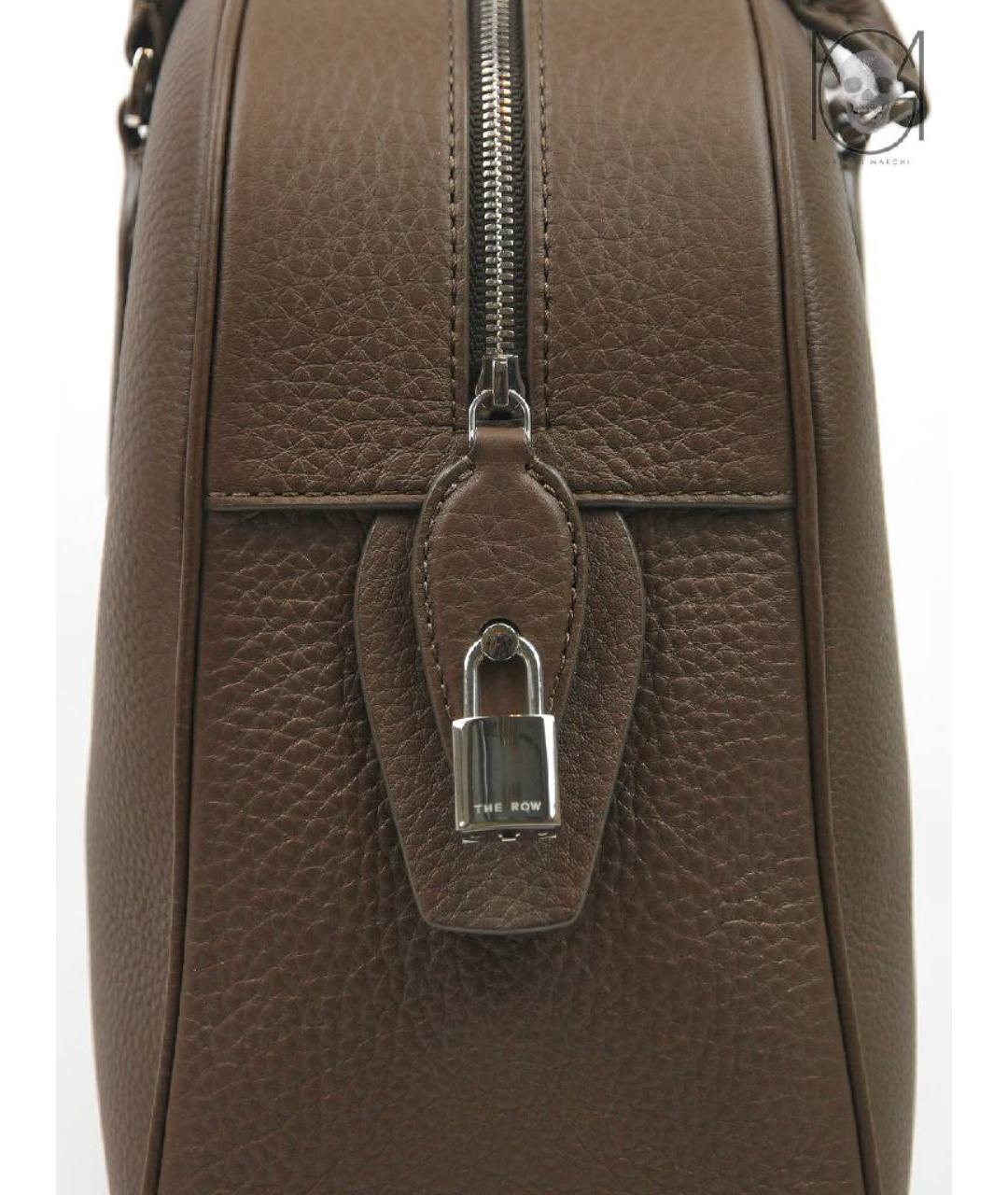 THE ROW Коричневая кожаная сумка с короткими ручками, фото 5