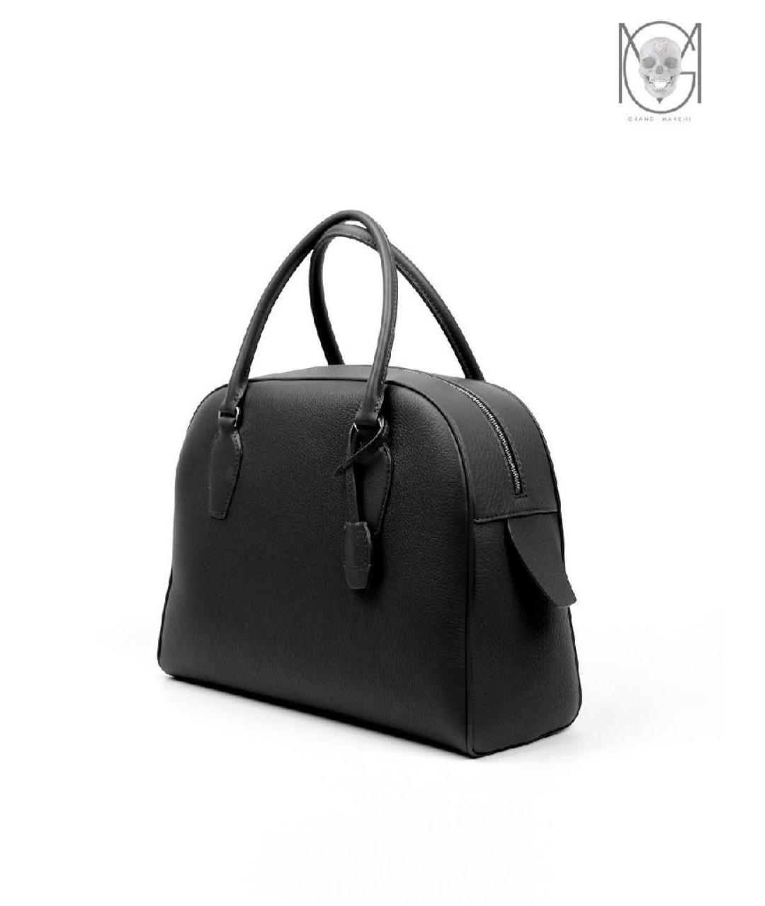 THE ROW Черная кожаная сумка с короткими ручками, фото 2