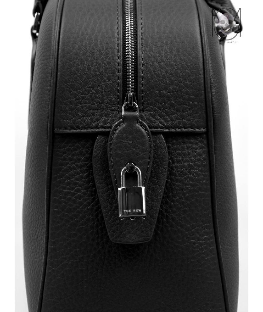 THE ROW Черная кожаная сумка с короткими ручками, фото 5