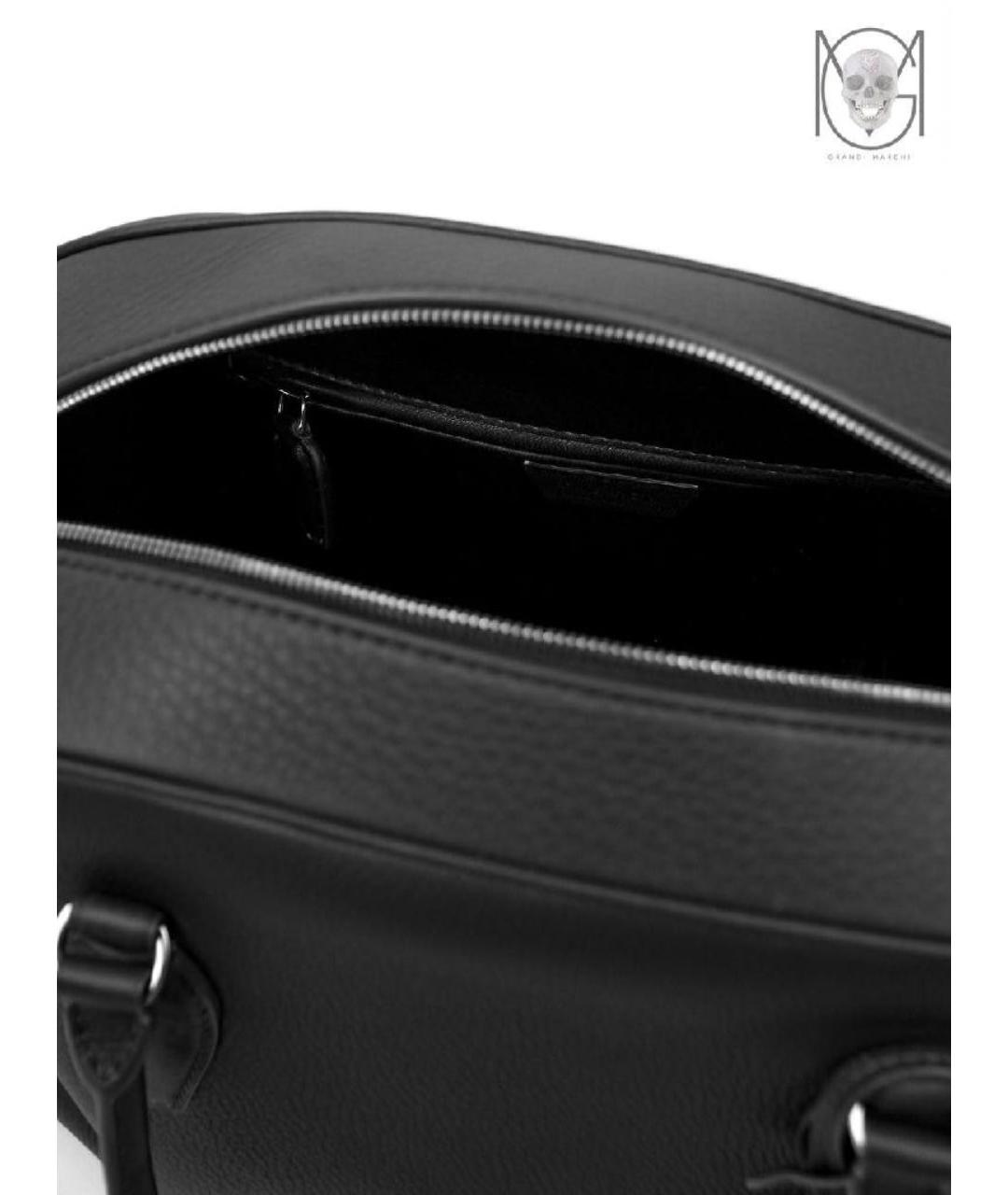 THE ROW Черная кожаная сумка с короткими ручками, фото 4