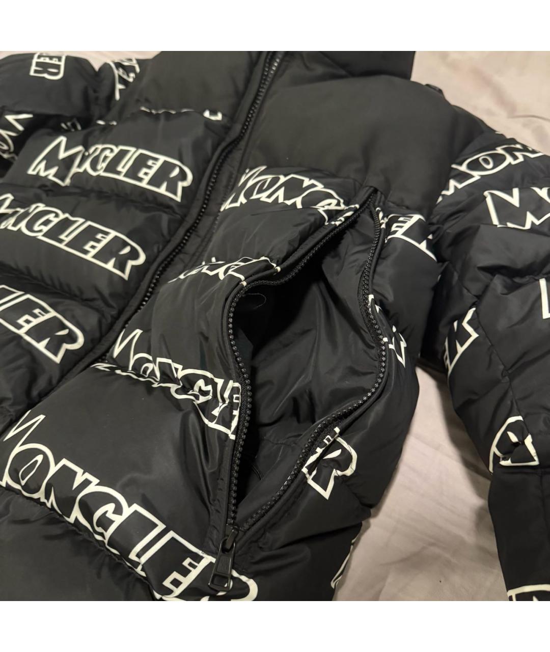 MONCLER Черный пуховик, фото 4