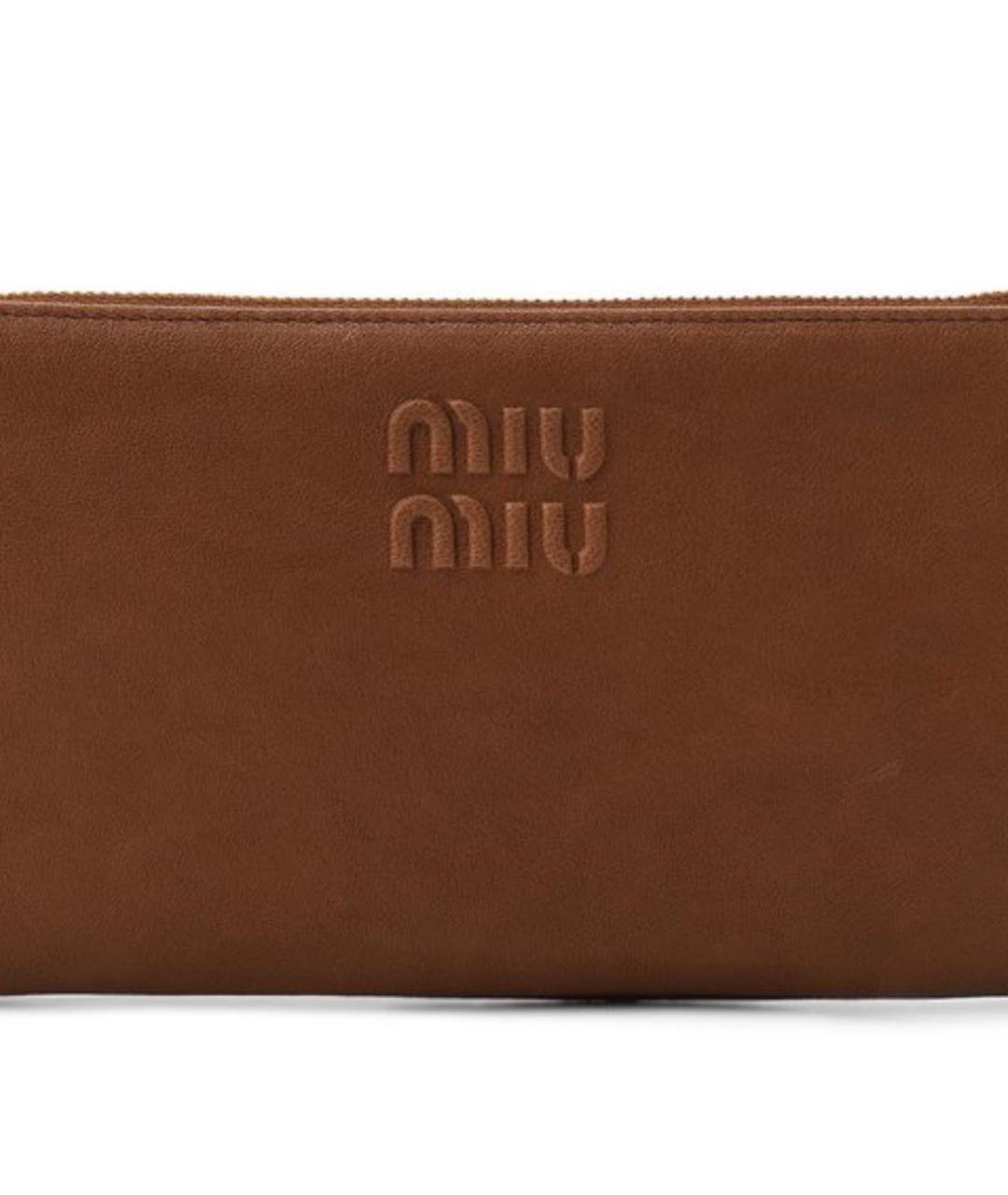 MIU MIU Коричневая кожаная сумка через плечо, фото 3