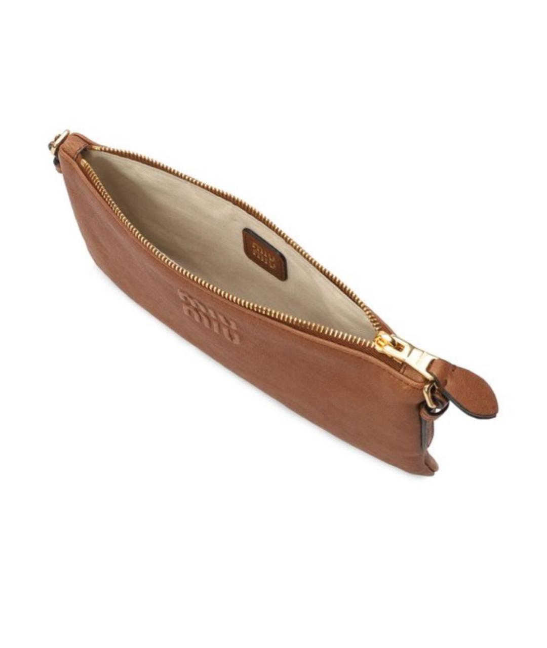 MIU MIU Коричневая кожаная сумка через плечо, фото 2