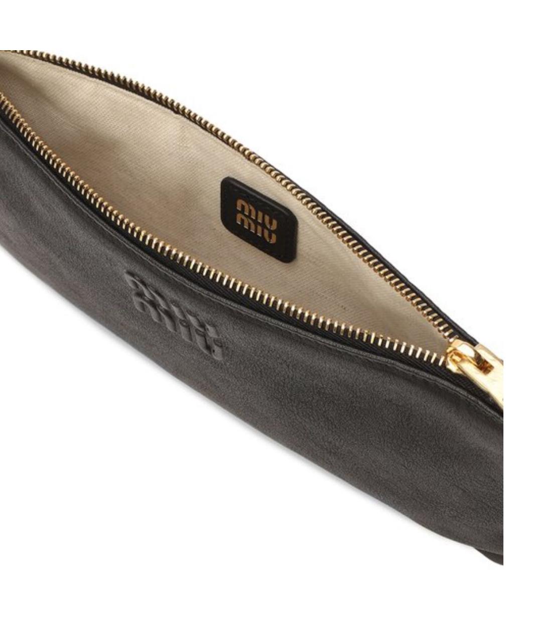 MIU MIU Черная кожаная сумка через плечо, фото 2