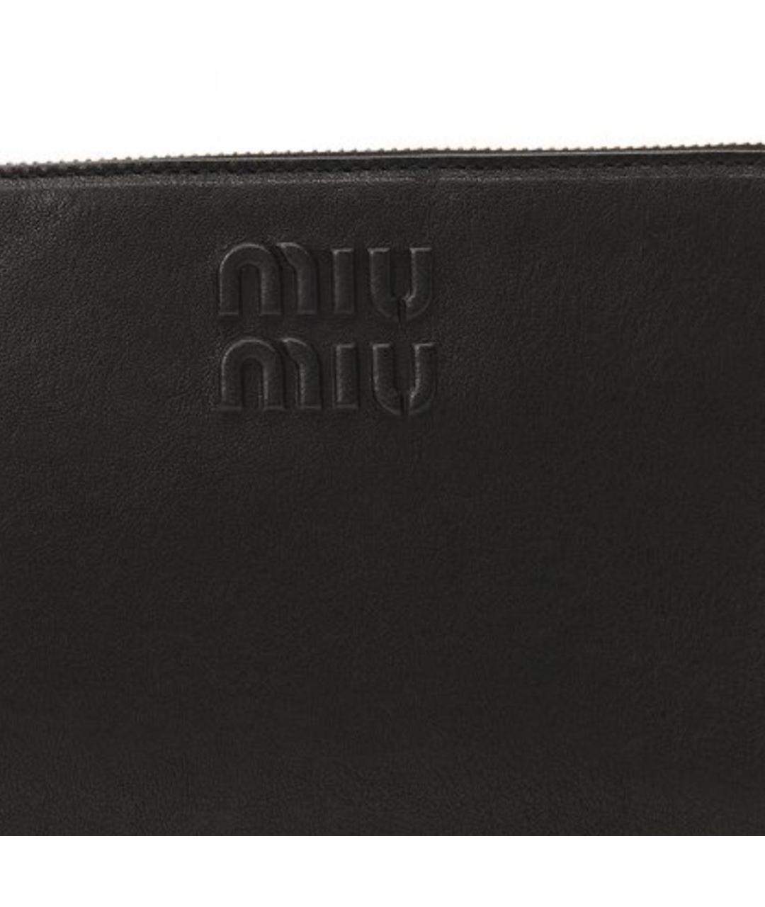 MIU MIU Черная кожаная сумка через плечо, фото 3